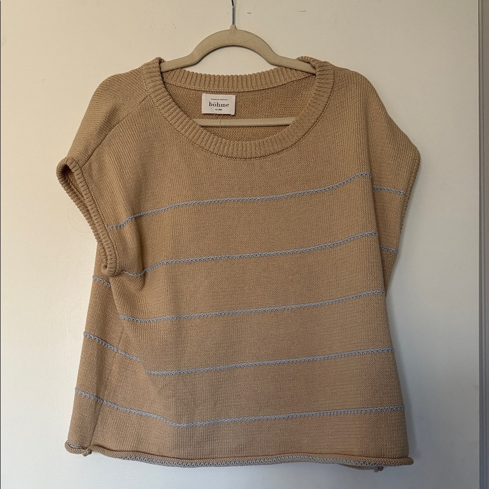 Bohme Tan Knit Sweater 100% cotton